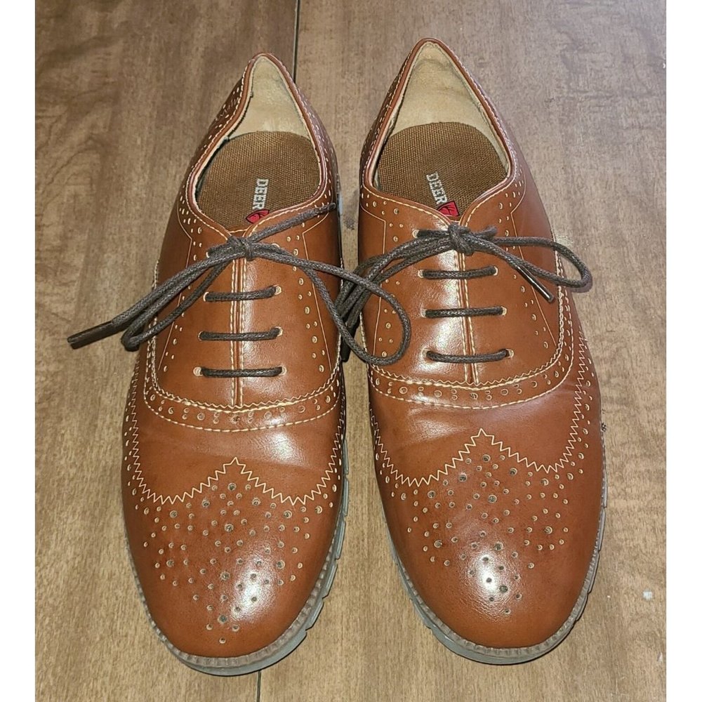 Deerstags Benton Jr Boys Dress Shoes, Brown Sz 7M Wingtips